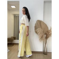 Calça Wide Track Pants- Amarela - THAIS VENTURA
