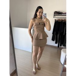 Conjunto Peplum saia curta -Nude - THAIS VENTURA