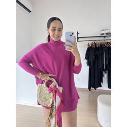 Vestido Feminino Poncho Modal- Fucsia - THAIS VENTURA