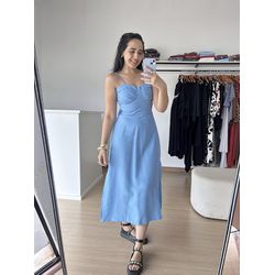 Vestido Midi Amelia- Azul bebe - THAIS VENTURA