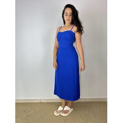 Vestido Midi Amelia-Azul Bic - THAIS VENTURA