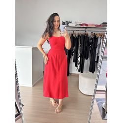 Vestido Midi Amelia- Vermelho - THAIS VENTURA