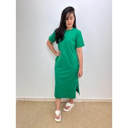 Vestido Midi Camisetão - Verde Bandeira - THAIS VENTURA