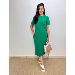 Vestido Camisetão Midi em Algodão Luxuoso- Verde B... - THAIS VENTURA