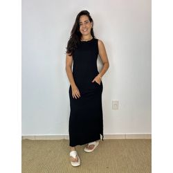 Vestido Longo Regata Ágata- preto - THAIS VENTURA