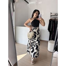 Vestido Longo estampa Tropical Aberto nas costas c... - THAIS VENTURA