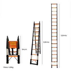 Escada Telescópica 18 Degraus Retratil Btech - Tinbol Tintas