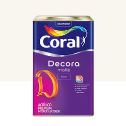 TINTA ACRÍLICA FOSCO BRANCO NEVE DECORA 18L CORAL - TINTAS JD