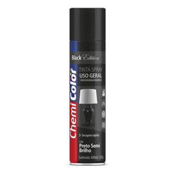 CHEMICOLOR SPRAY USO GER PRETO SEMI BRILHO 400ML - Tintas Oliveira