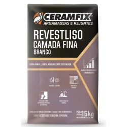 CERAMFIX REVESTLISO CAMADA FINA BRANCO 15KG - Tintas Oliveira