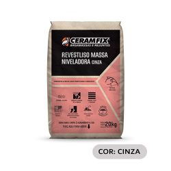 CERAMFIX REVESTLISO MASSA NIVELADORA CINZA 20KG - Tintas Oliveira