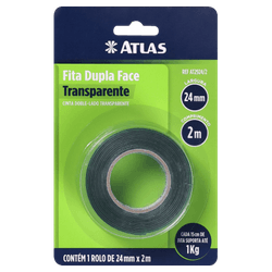 ATLAS FITA DUPLA FACE TRANSP 24MMX2M AT2924/2 - Tintas Oliveira