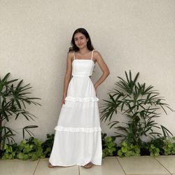 VESTIDO LONGO BABADOS - 7 2735branco - TokTeen