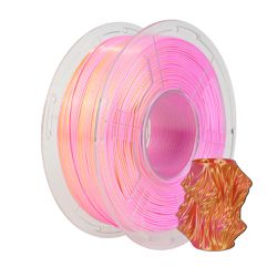 Filamento PLA+ Silk Duas Cores 1.75mm 1kg - Pink e Ouro - TOPINK3D