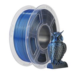 Filamento PLA+ Silk Duas Cores 1.75mm 1kg - Preto e Azul - TOPINK3D