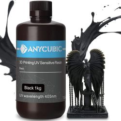  Resina UV Anycubic - Impressora 3D SLA/DLP - 405 Basic Preto 1kg - TOPINK3D