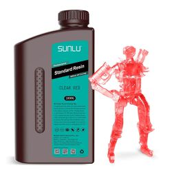  Resina UV Standard SUNLU 1kg Clear Red - TOPINK3D