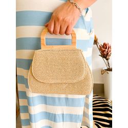 Bolsa Maldivas Palha Creme - 1643 - Toque da Bella