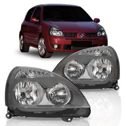 Farol Clio 2004 a 2012 Máscara Cinza - Total Latas - A loja online do seu automóvel