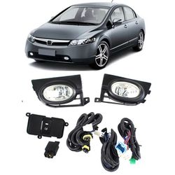 Farol de Milha Honda Civic New 2007 á 2008 Kit C/ ... - Total Latas - A loja online do seu automóvel