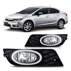 Farol de Milha Honda Civic 2012 a 2014 C/ Aro Crom... - Total Latas - A loja online do seu automóvel