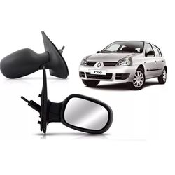 Retrovisor Clio 1999 a 2012 C/ Controle Manual - Total Latas - A loja online do seu automóvel