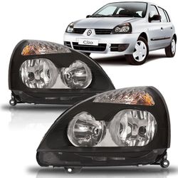 Farol Clio 2004 a 2012 Máscara Negra - Total Latas - A loja online do seu automóvel
