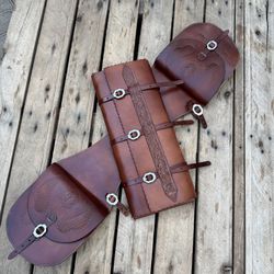 Jogo de Alforge e Porta Capa de couro (sola) - Tradicional - Traias e Catiras | Todo tipo de traias e artigos em couro
