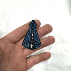 Adesivo para Chapéu - NOSSA SENHORA AZUL (Patch) - Traias e Catiras | Todo tipo de traias e artigos em couro