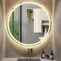 Espelho Grande Led Amarelo Frontal Embutido Decor 60x60 Super Luxo Bivolt - TRIBOSHOP