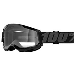 Óculos 100% Strata 2 Preto Transparente Motocross ... - Trilha Race