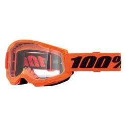 Óculos 100% Strata 2 Transparente Laranja Motocros... - Trilha Race