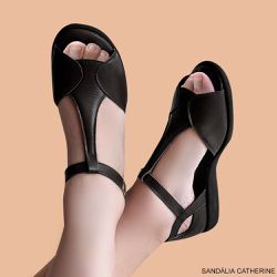 SANDÁLIA CATHERINE COMFORT PRETA - TRINTEE
