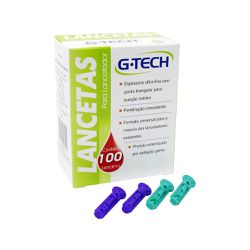 Lanceta para Caneta Lancetadora 28G G-Tech 100 Unidades - Triomed