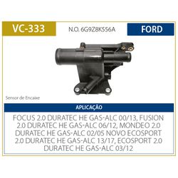 Carcaça valvula termostatica Ecosport, Focus, Fusion motor 2.0 16V Duratec - VC233 - AUTOPEÇAS TUNICAR