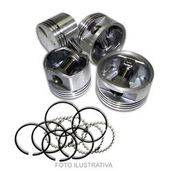 Jogo de pistão e anel STD Gol e Parati 2001/ Motor EA111 Power 1.0 16V a gasolina - 97393600 - AUTOPEÇAS TUNICAR