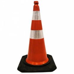 Cone Com Base de Borracha 75cm Plastcor - 1816 - Tutela EPI - EPIs em BH, equipamentos de proteção individual Belo Horizonte