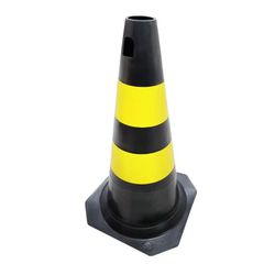 CONE PRETO E AMARELO - 50CM - PLASTCOR - 239 - Tutela EPI - EPIs em BH, equipamentos de proteção individual Belo Horizonte