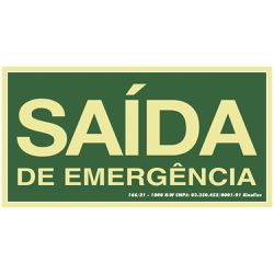 PLACA FOTOLUMINESCENTE PVC 0,5 - 30X15 CM - SAIDA ... - Tutela EPI - EPIs em BH, equipamentos de proteção individual Belo Horizonte