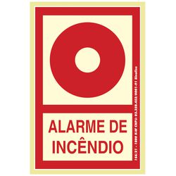 PLACA FOTOLUMINESCENTE PVC 0,5 - 13,5X20CM - ALARM... - Tutela EPI - EPIs em BH, equipamentos de proteção individual Belo Horizonte