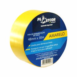 FITA DE DEMARCACAO AMARELO 48MM X 30MTS - PLASTCOR... - Tutela EPI - EPIs em BH, equipamentos de proteção individual Belo Horizonte