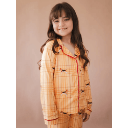 Pijama Infantil Unissex Americano Longo Beagle Amarelo