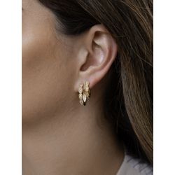 Brinco Argolinha Solaris M Banhada a Ouro - 2756 - Tutto Acessórios