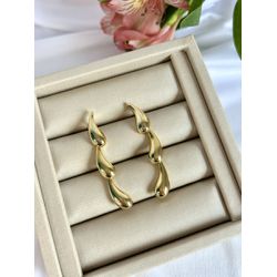 Brinco Longo Drop Banhado a Ouro - 2763 - Tutto Acessórios