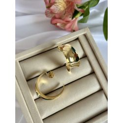 Brinco Argola Raízes Banhado a Ouro - 2764 - Tutto Acessórios