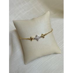 Pulseira Estrela Cravejada Mix Banhada a Ouro - 25... - Tutto Acessórios