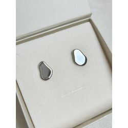 Brinco Orgânico Liso Banhado a Ródio - 2774 - Tutto Acessórios