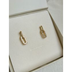 Brinco Elos Cravejados Banhado a Ouro - 2775 - Tutto Acessórios