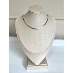 Colar Fita Banhado a Ródio Branco - 2482 - Tutto Acessórios