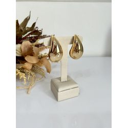 Brinco Maxi Gota Banhado a Ouro - 2712 - Tutto Acessórios